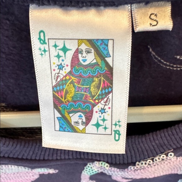 Queen of Sparkles Navy Sweatshirt with Sequin Reindeer and Rudolph New Listing - Picture 7 of 10